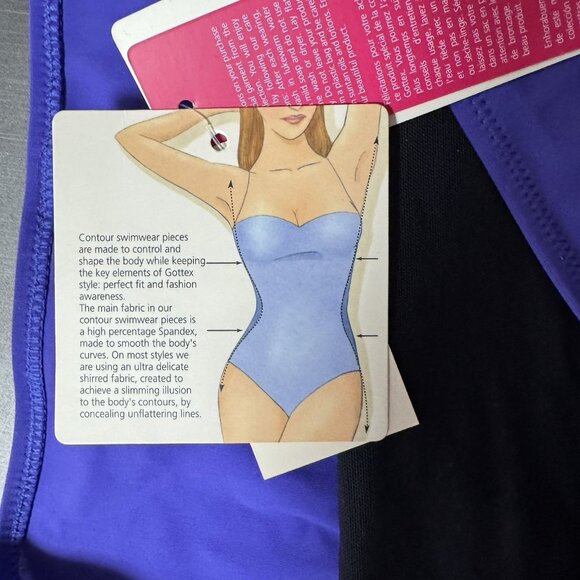 Gottex Swim Halter Bikini 2 Pc Contour Swimsuit Bathing Suit Royal Purple 16 - Picture 9 of 10